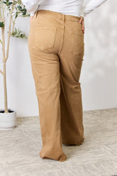 RISEN High-Waisted Fringe Hem Wide Leg Jeans - Chic & Versatile Fit